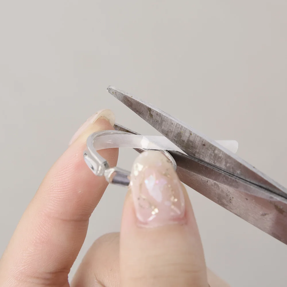 Ringgrößenanpassung, unsichtbarer Silikon-Aufkleber für lose Ringe, transparenter weißer Fingerring, Größenresizer, Reduzierer, Schmuckwerkzeuge – Detail 10