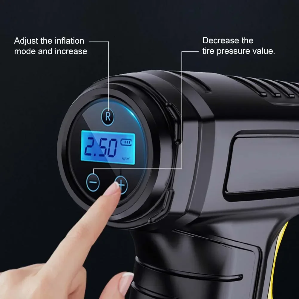 120W Car Tire Inflator Wireless/Wired Portable Car Air Compressor Electric Inflatable Pump With LED For Cars Motorcycles Bikes