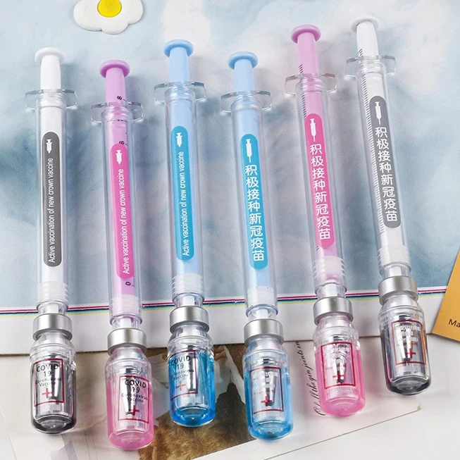 60 Pieces Novelty Syringe Peculiar Shape Cute Stationery School Office Stationery Gel Pen