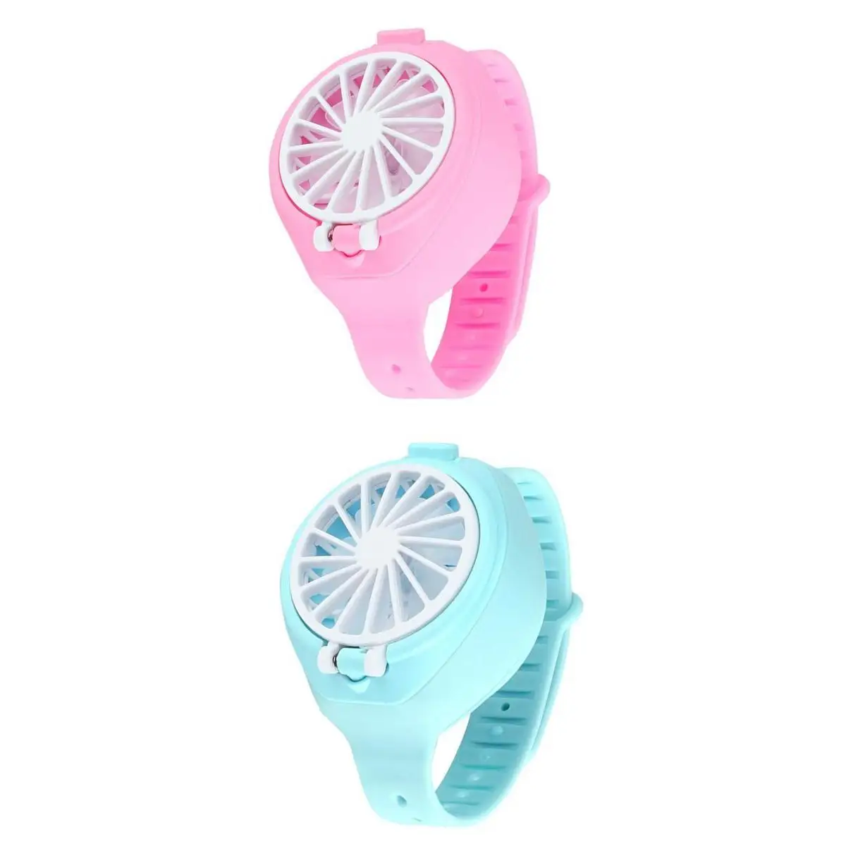 2 Pieces Kids Fan Watch Portable Silent Mini Summer Fan Toys USB Charge