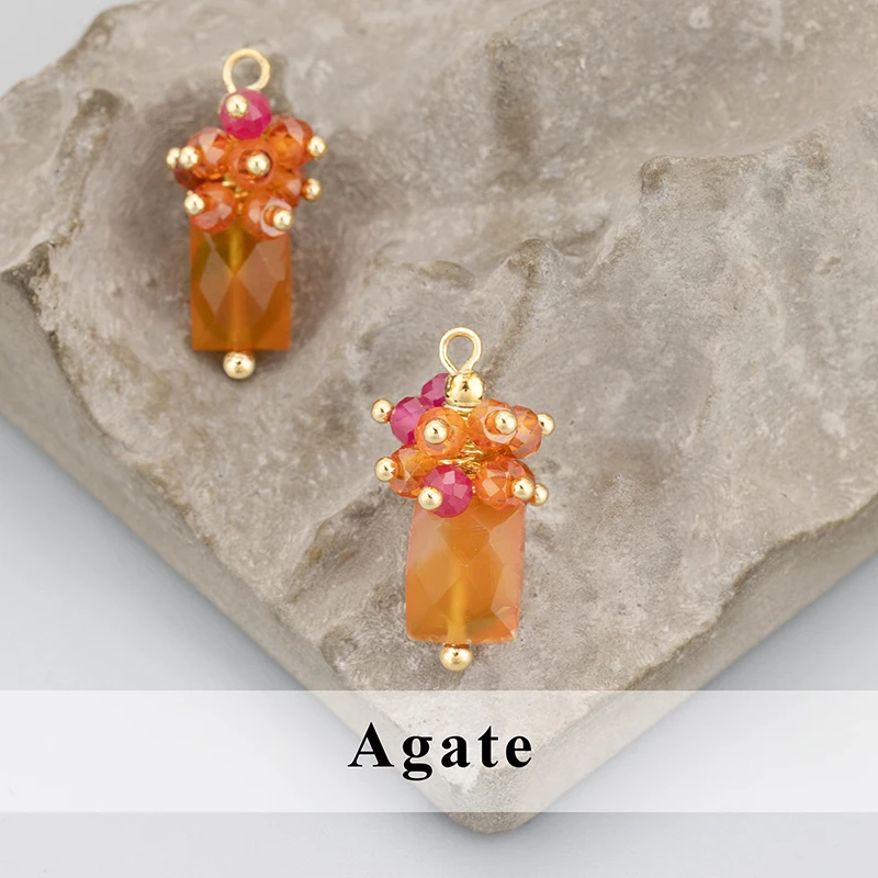 assoonas, 2 Stück/Set, MH73, Schmuckzubehör, 18k vergoldet, Kupfer, Naturstein, handgefertigt, Anhänger, Schmuckherstellung, DIY-Anhänger – Detail 2