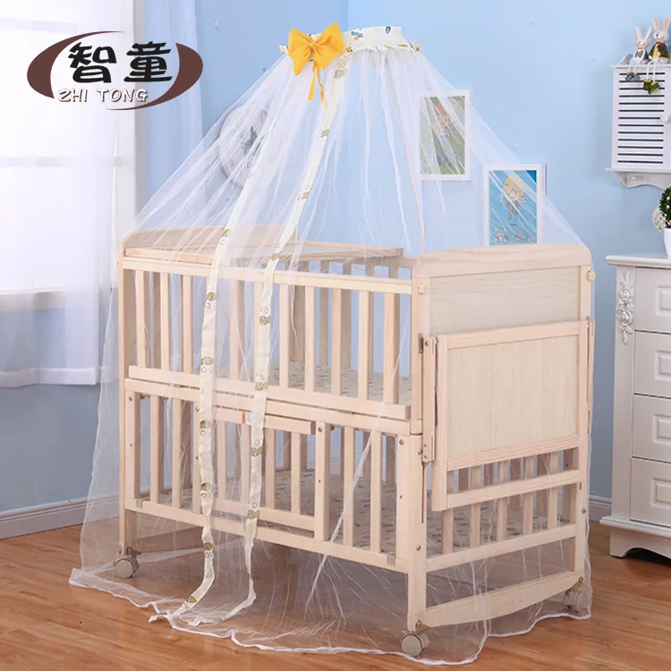 Foreign trade new crib solid wood paint-free children\'s bed baby cradle bed napping bed crib