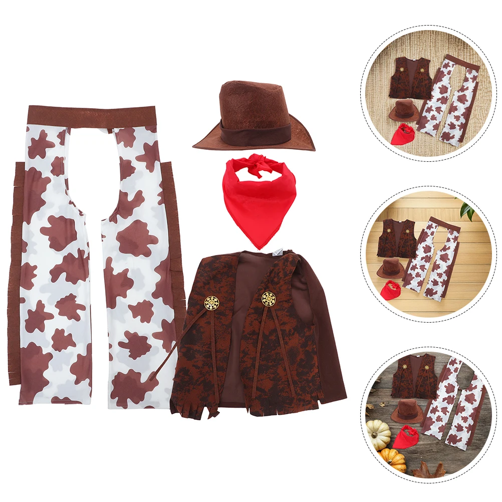 

Denim Theme Clothing Boys Dress up Cowboy Hat Hats Costume Non-woven Fabric Halloween Costumes Parent-child for Men