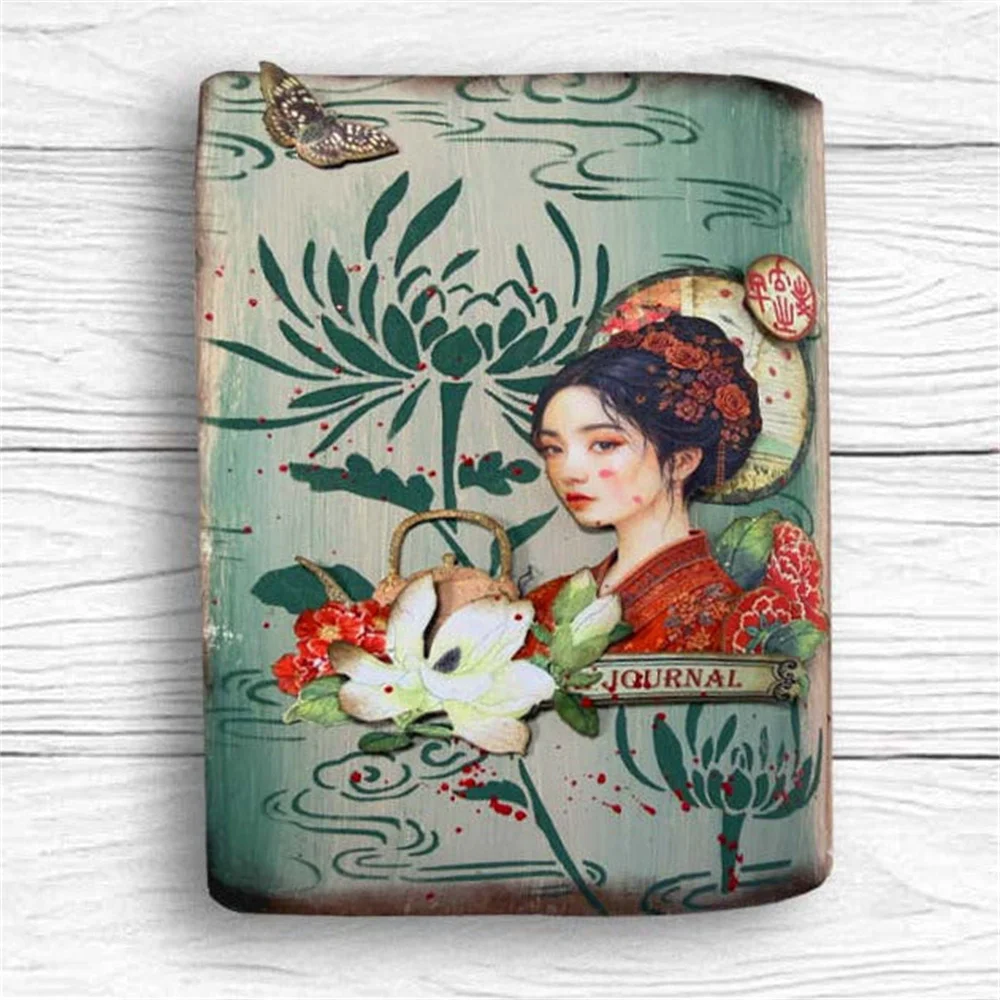 2026 New Flowers Pattern Borders Layering Stencils Handmade Embossing DIY Scrapbook Diary Drawing Crafts Photo Album Template