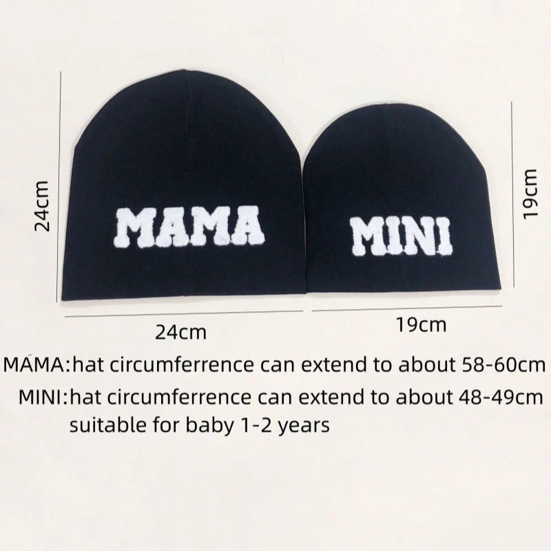 Parent Child Hat Mama Mini Letter Towel Embroidery Cotton Mother Baby Hat For Boys Girls