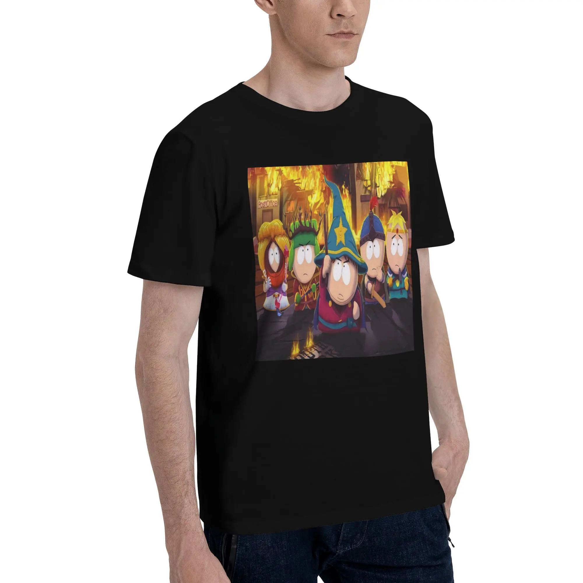 

SouthPark Wizards Мужская футболка больших размеров Мужские хлопковые футболки с круглым вырезом Короткие летние мужские футболки