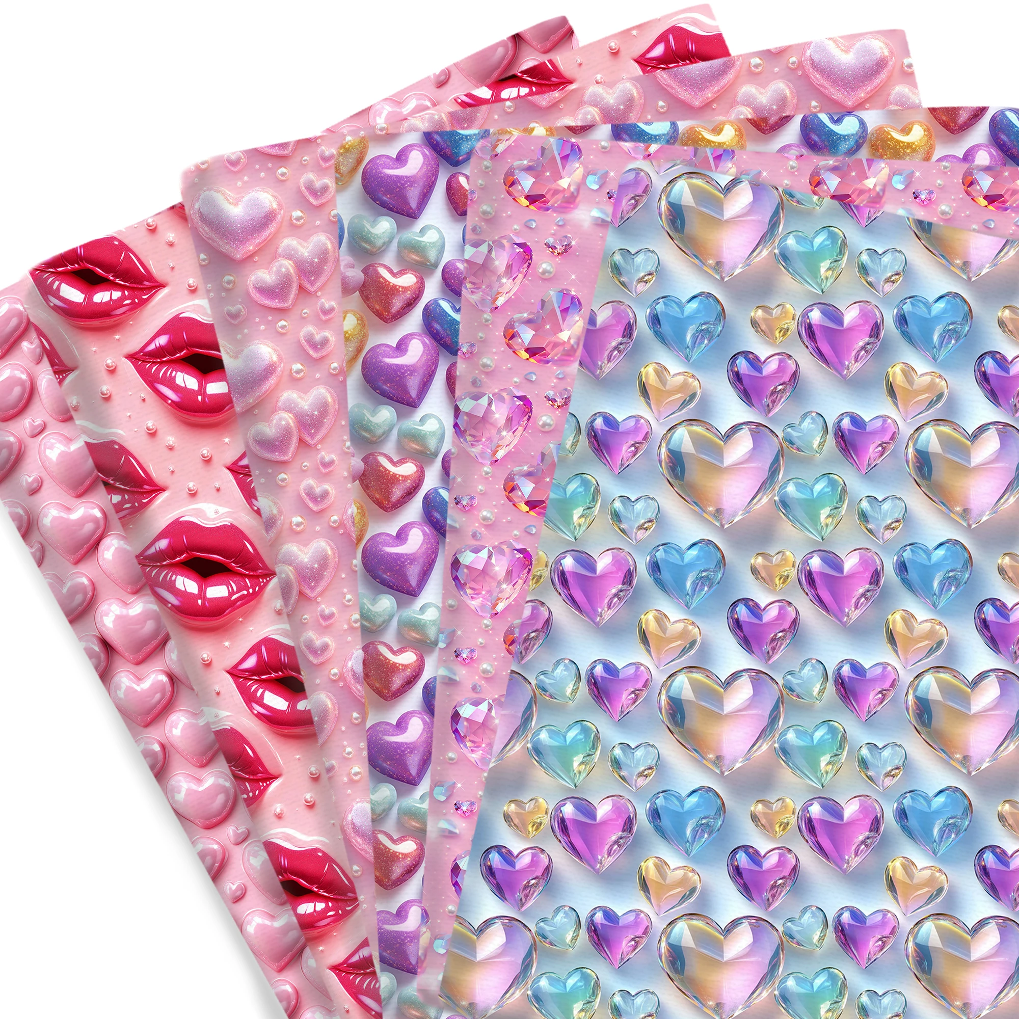 50*45cm Like 3D style Series Heart Love Lips Pattern Polyester Cotton Fabric Tissue Sewing Quilting Fabrics Needlework Material