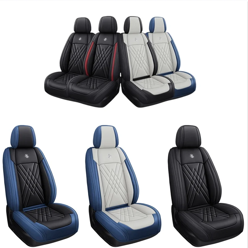 

5-Seats Car Seat Cover Full Set Universal Deluxe Cushion PU Leather Protectors Waterproof For Audi A4 A6 8WD 8WJ 8W5 8H7 8E2 4A5