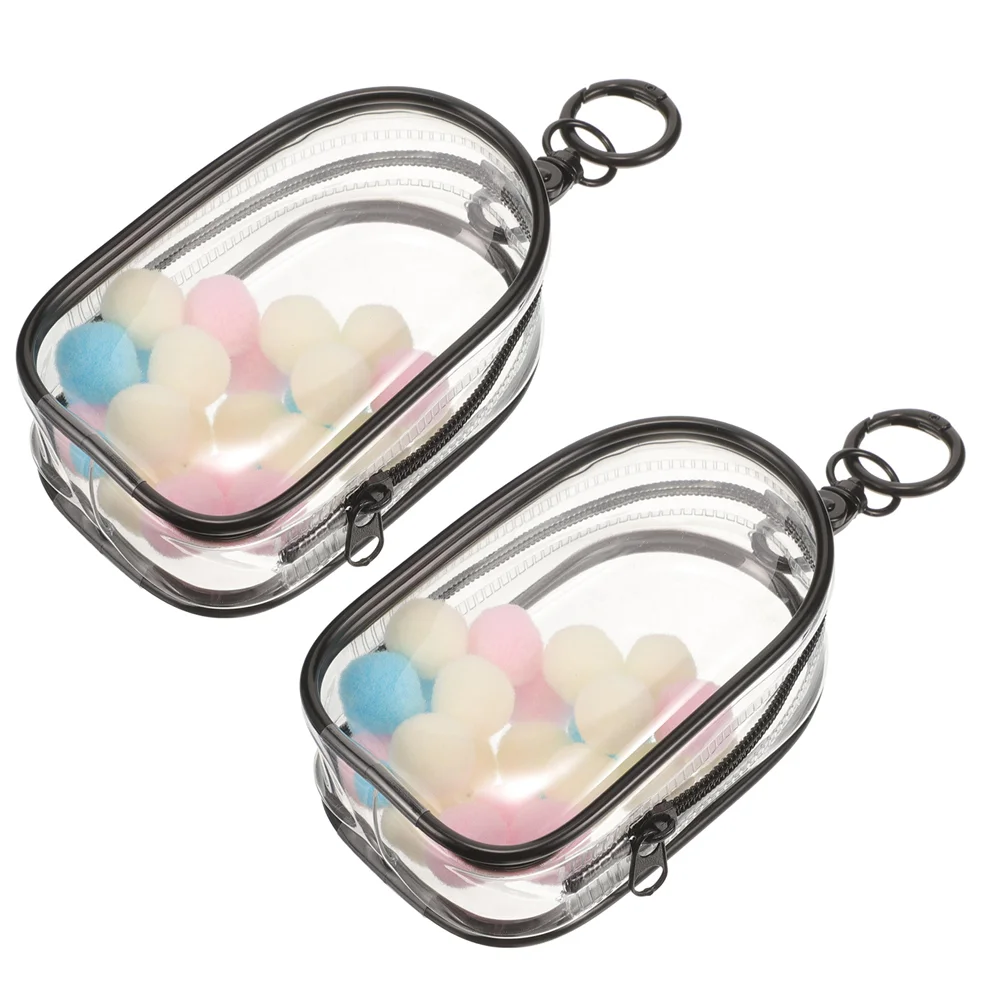 

2 Pcs Collection Baby Bag Display Case Keychain Pouch 1600X650X350CM Plush Plastic Clear Storage