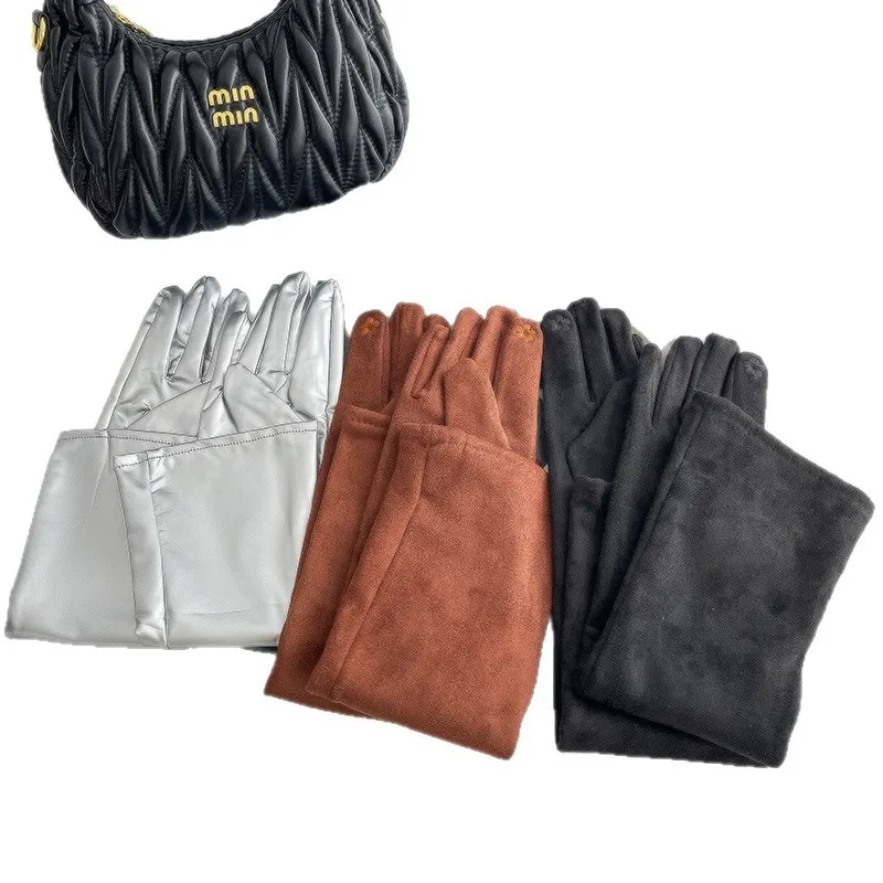 قفازات طويلة مطرزة بعزل الشتاء والدفء، قفازات شاشة تعمل باللمس، قفازات راقية للرجال والنساء #5