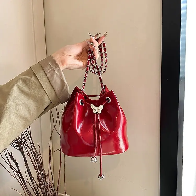 

Лето 2024, новинка 340, сумка через плечо, сумка-ведро с цепочкой, модная универсальная повседневная сумка-мессенджер, модная и простая