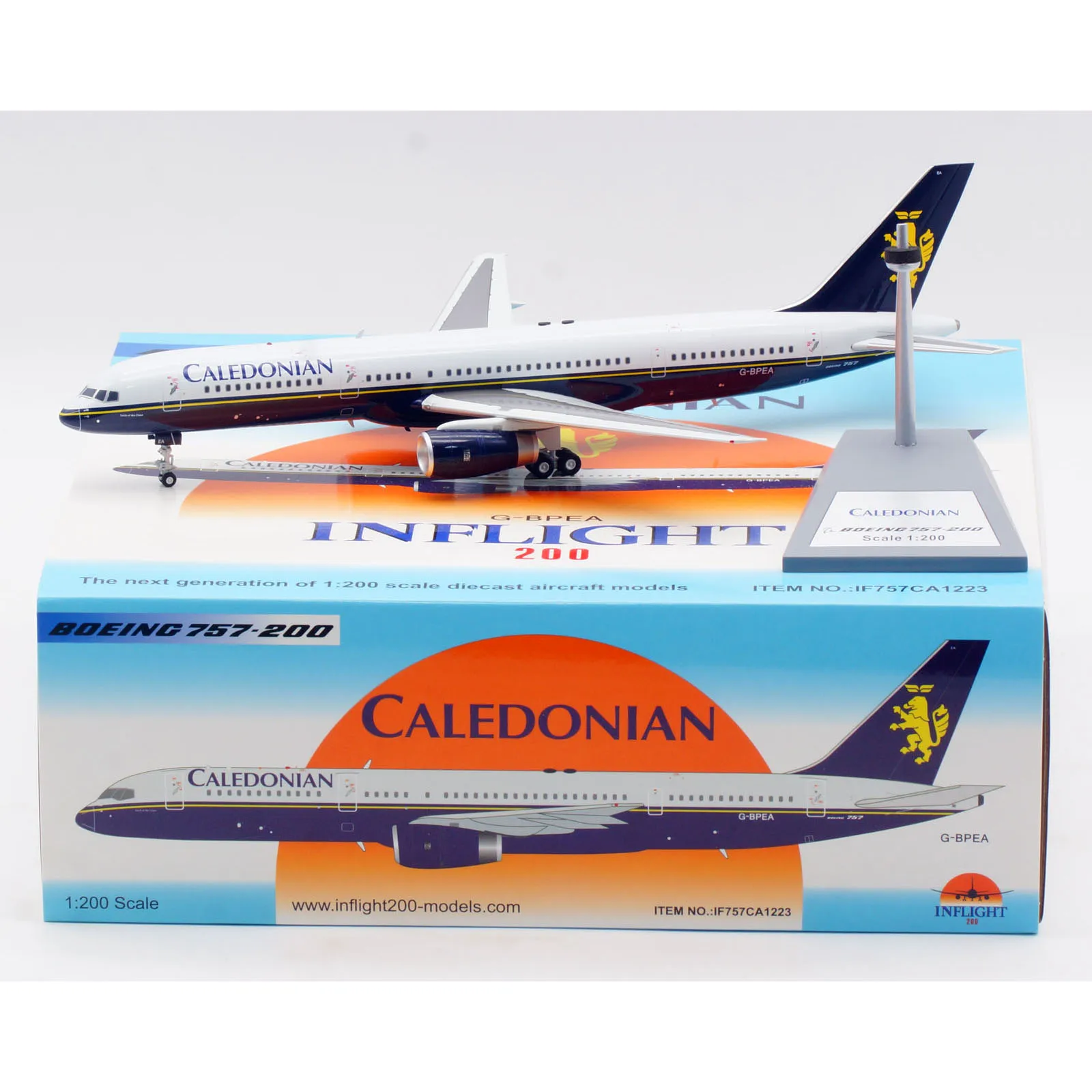 IF757CA1223 Alloy Collectible Plane Gift INFLIGHT 1:200 Caledonian Airways Boeing B757-200 Diecast Aircraft Jet Model G-BPEA