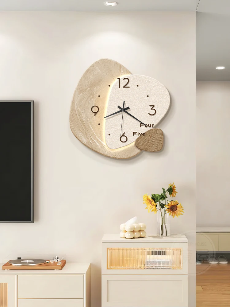 Clock wall clock living room 2024 new simple modern restaurant creative clock hanging table hanging wall senior sense mural