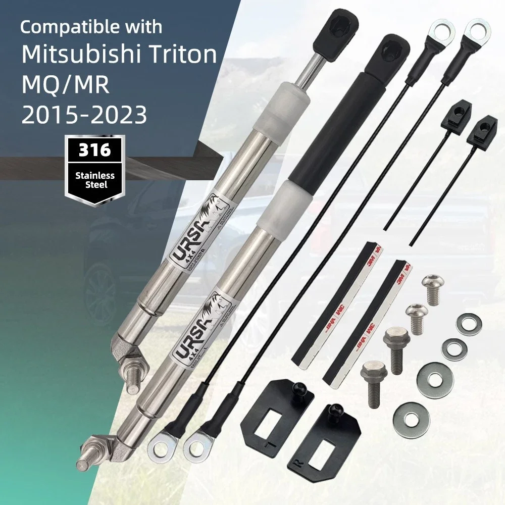 Tailgate Assist Slow Down & Easy Up SS316 For Mitsubishi Triton MQ MR 2015-2023 Pickup