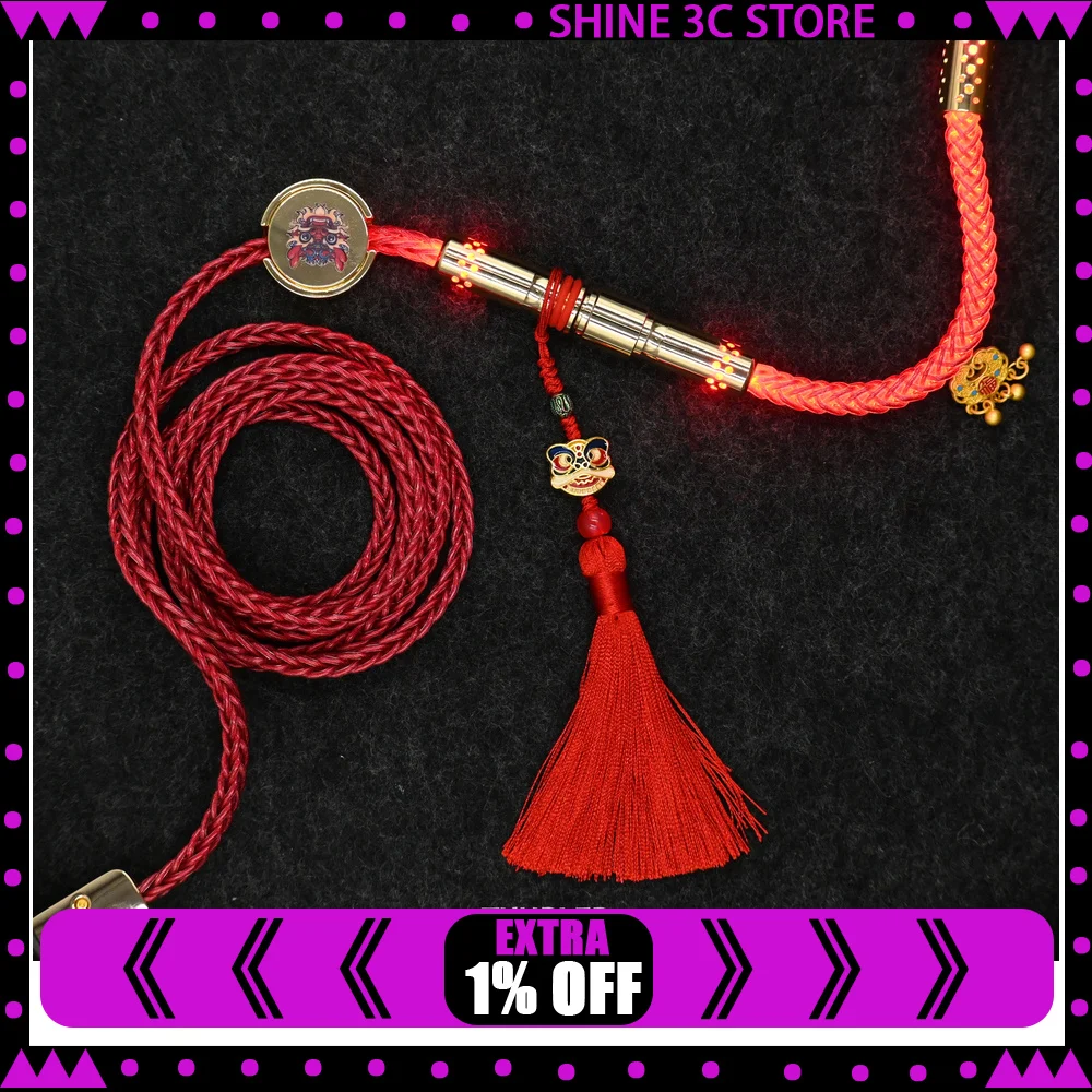 Tumbler Studio Year of Dragon Theme 8K Single Crystal Copper Custom Mechanical Keyboard Aviator Cable Coiled Gaming Cord
