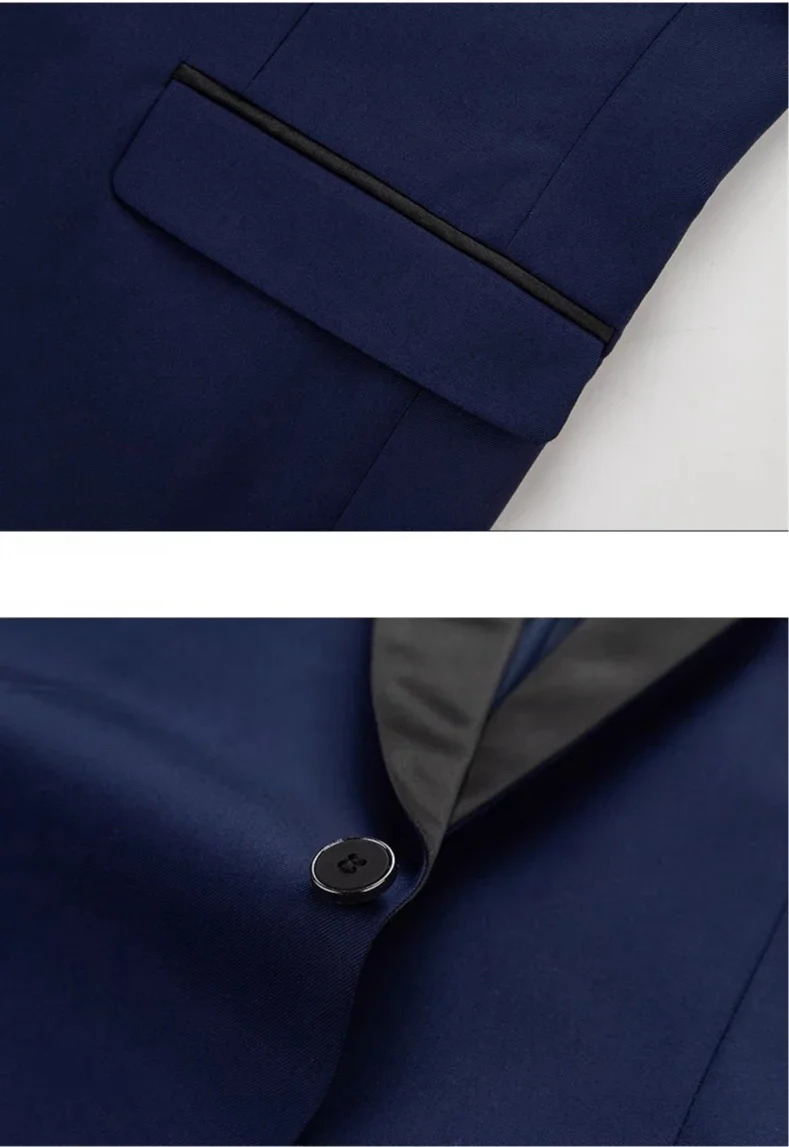 Herren-Blazer, schmale Passform, Anzugjacke, 1-Knopf-Samt, Schalkragen, Hochzeit, formelle Anzugjacke – Detail 13