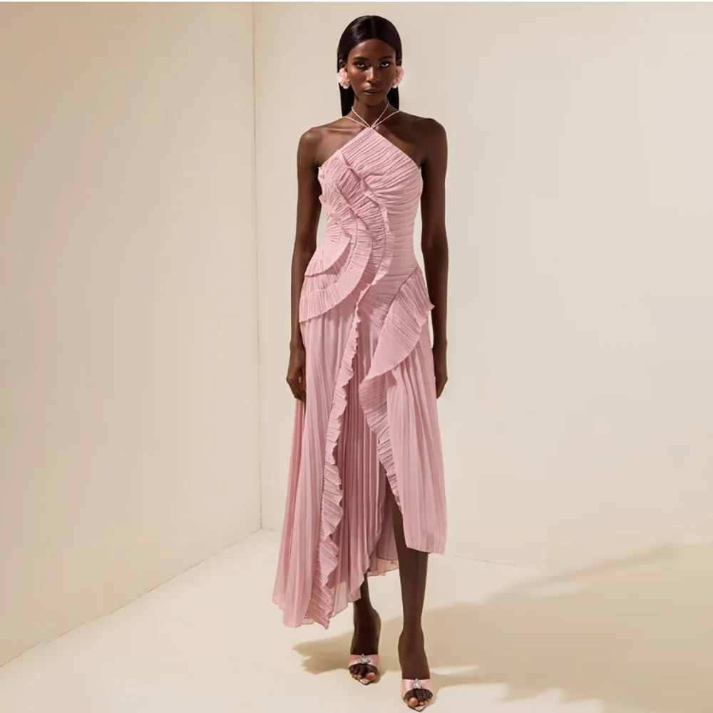 

Women's Formal Evening Gowns Elegant Sling Pleated Ruffle Evening Dresses Formal Party Gowns Elegant Cocktail Evening Gowns