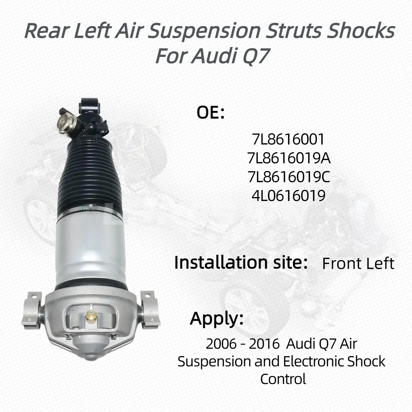 1 Pcs For Rear Left Air Suspension Struts Shocks For Audi Q7 7L8616001  7L8616019A  7L8616019C  4L0616019