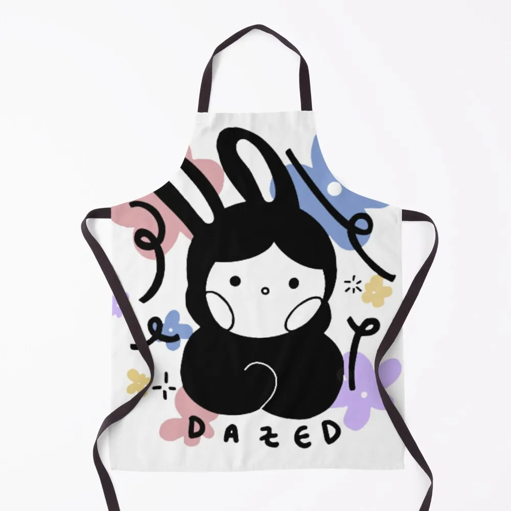 

Dazed Bunny Print Apron professional kitchen Waterproof Apron