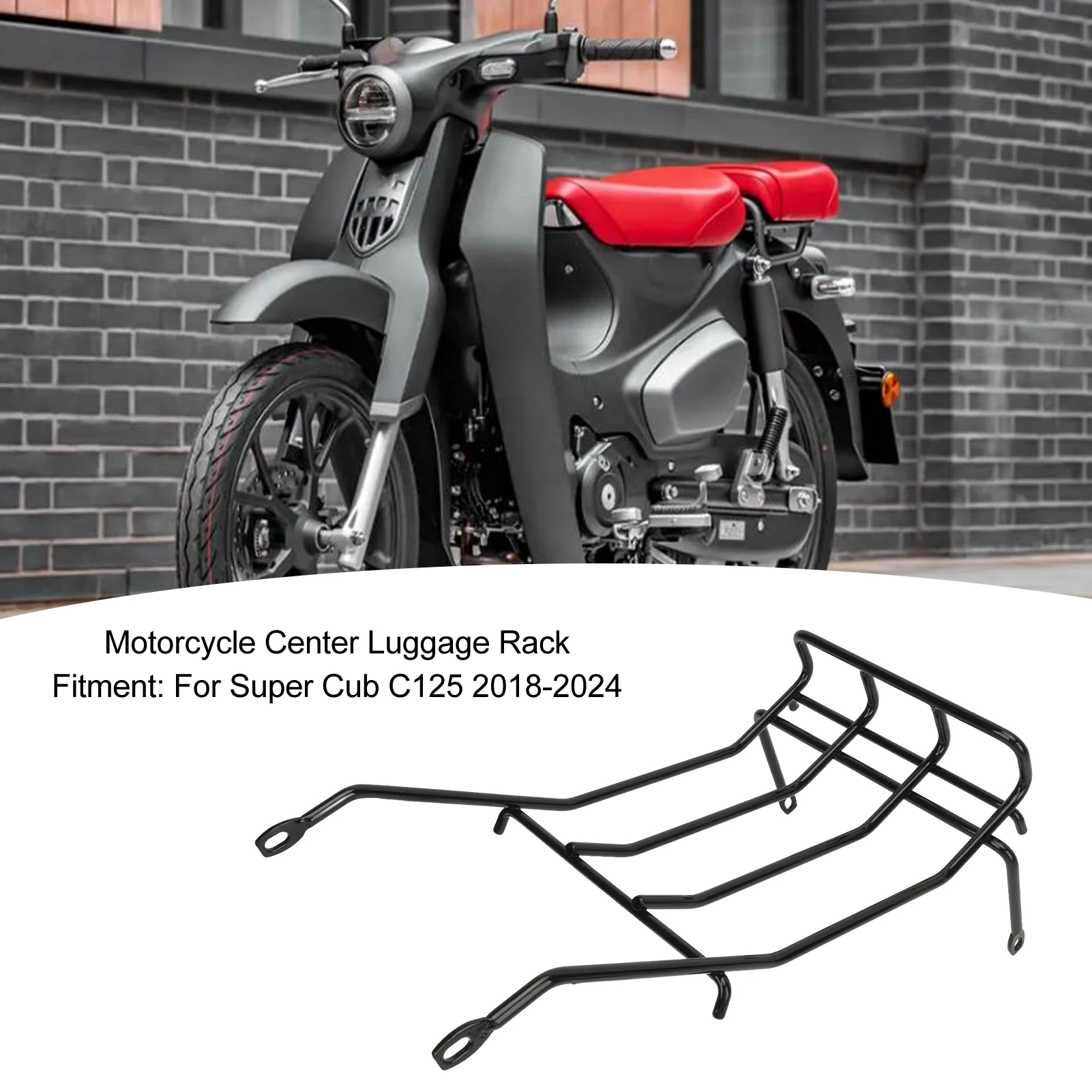 

Motorcycle Luggage Support Rack Motorcycle Luggage Holder Rack Rugged Large Space Easy Installation Stylish for Super Cub C125