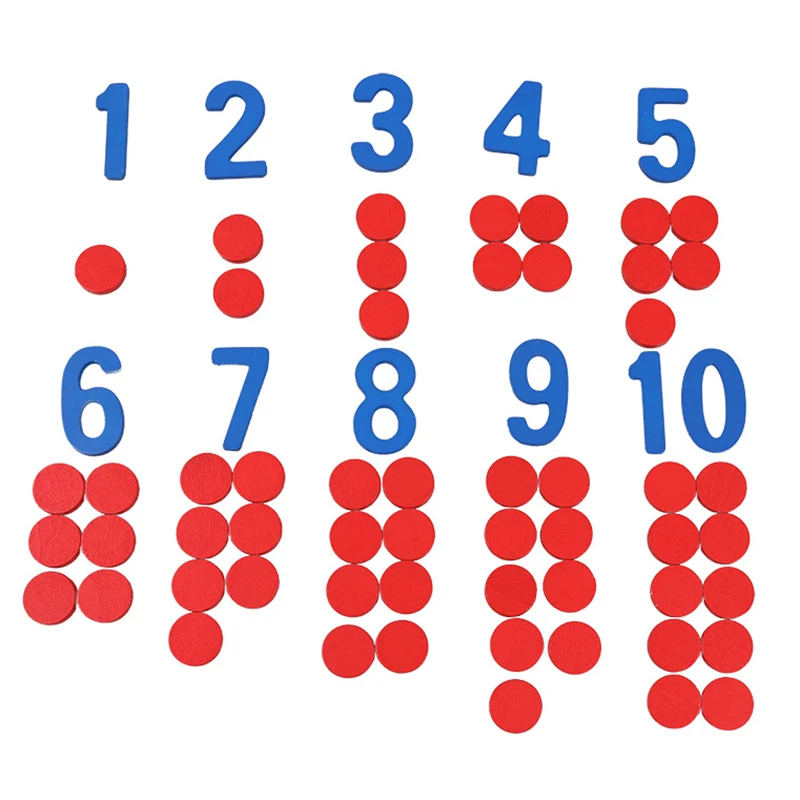 Kids Wooden Montessori Cognitive Cards Number Counting Math Game Educational Toys For Kids Early Childhood Preschool Training