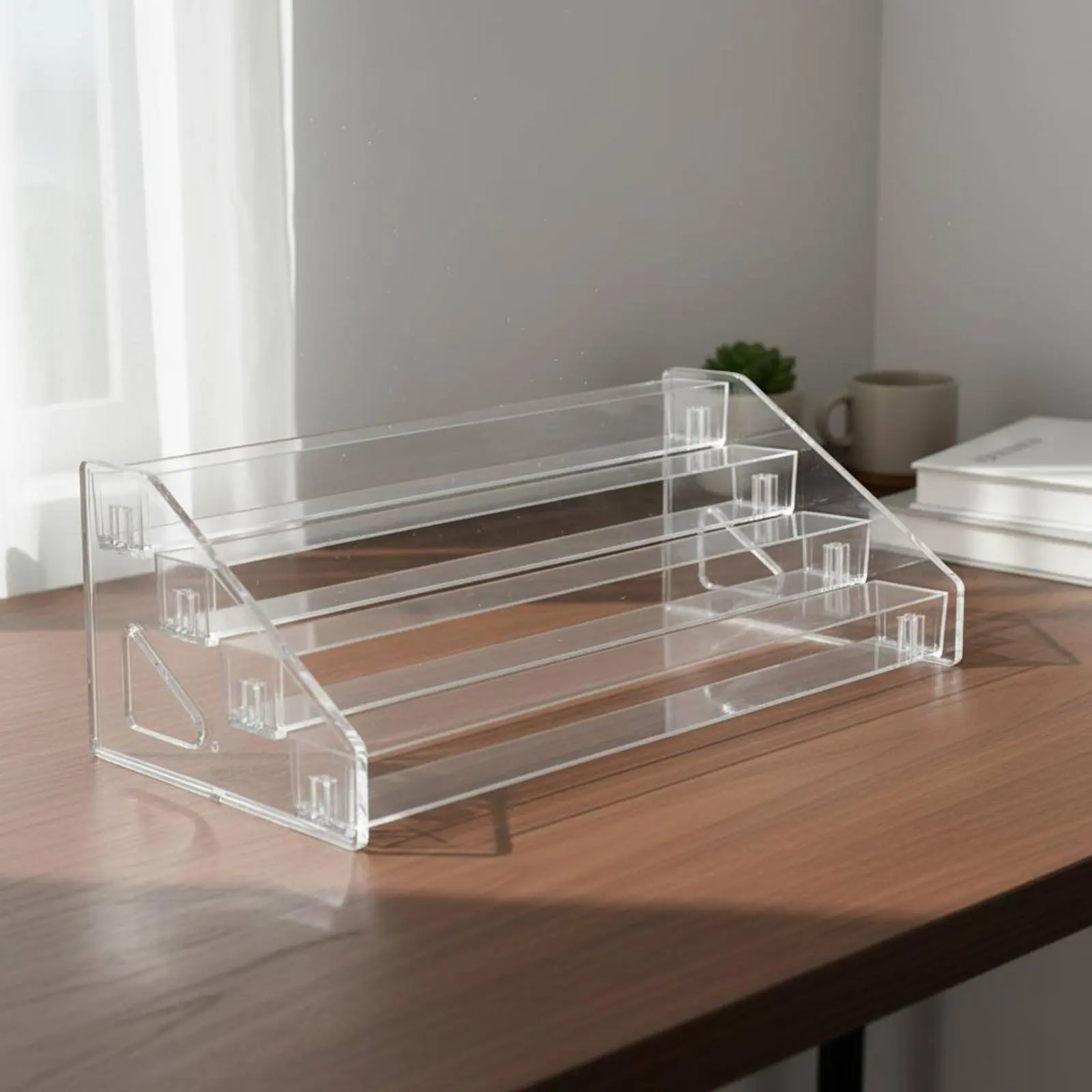 

Pin Display Rack Large Capacity Anime Merchandise Organizer Clear Acrylic Display Riser Sturdy Tiered Stand Polished Edges