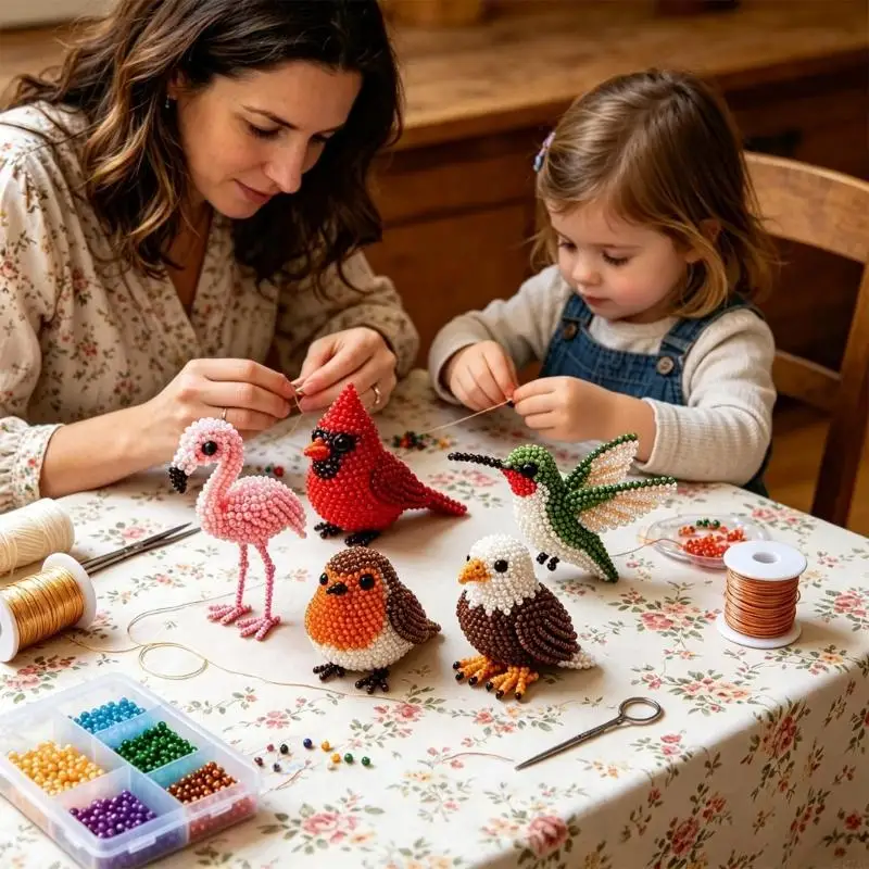 Fun Educational Weaving Beaded With Various Realistic Bird Models To Create C7AC