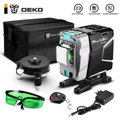 DEKO New Series Series 12 Lines 3D Green Laser Level linee trasversali orizzontali e verticali alta precisione, autolivellante