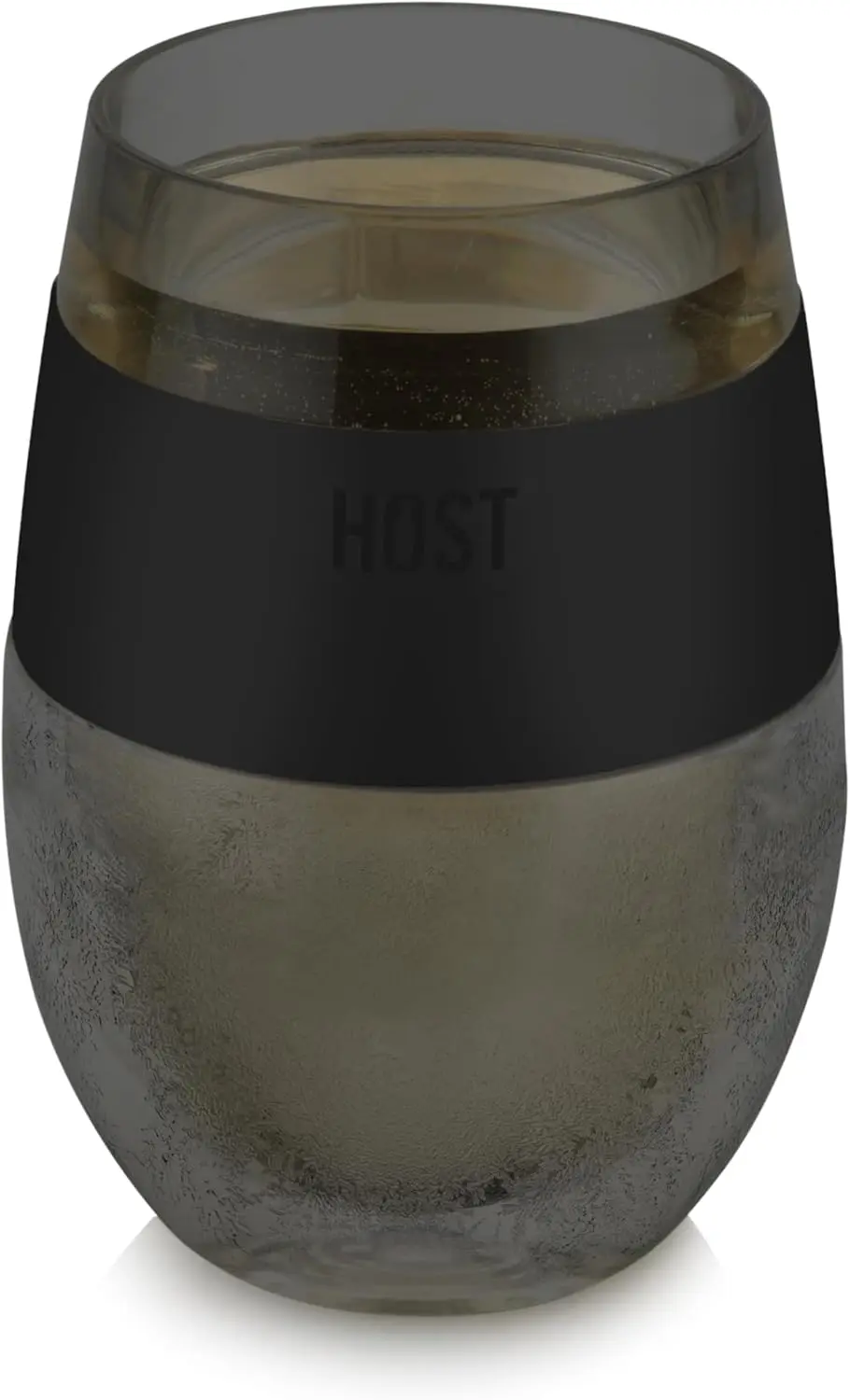 Double Wall Insulated Wine Tumbler with Freezing Gel, 8.5oz Stemless Glass for Red and White Wine, Smoke