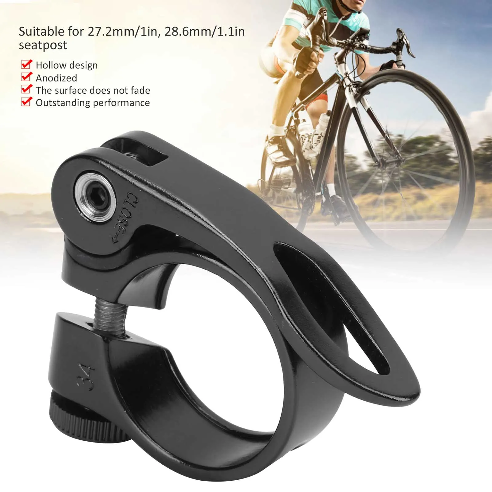 Aluminum Alloy Quick Release Seat Clamp for Road and Mountain Bicycle for XT-C68 31.8mm(Black )