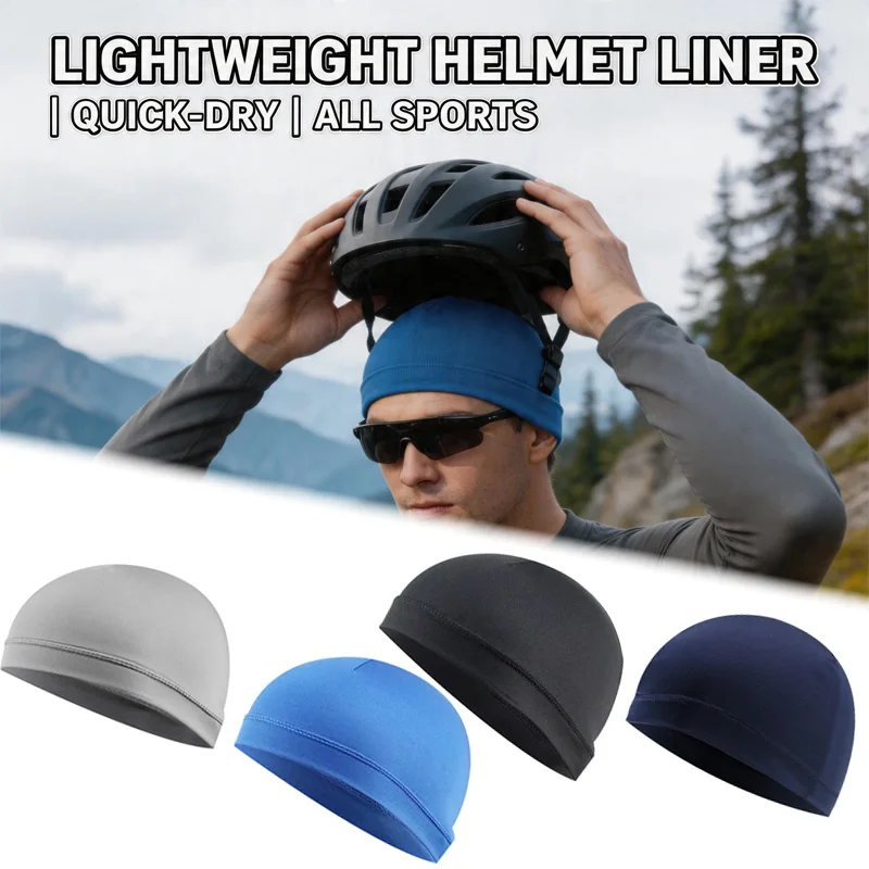 Riding Fast Drying Small Cloth Cap Motorcycle Helmet Liner Outdoor Sports Breathable Anti-Slip Universal Helmet Accessories