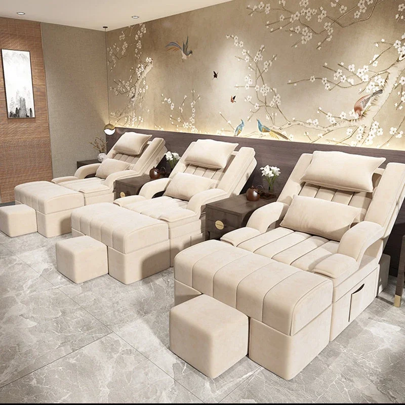 Light Luxury Reclining Sofas Pedicure Sofa Foot Massage Chair Nail Shop Beauty Massage Chair Electric Foot Bath Reclining Chairs