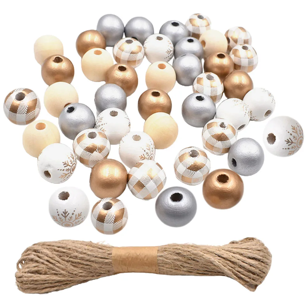 

1 set Wooden DIY Craft Supplies Christmas Garland Making Jewelry Bracelets Home Party Wood Loose Beads Accessories