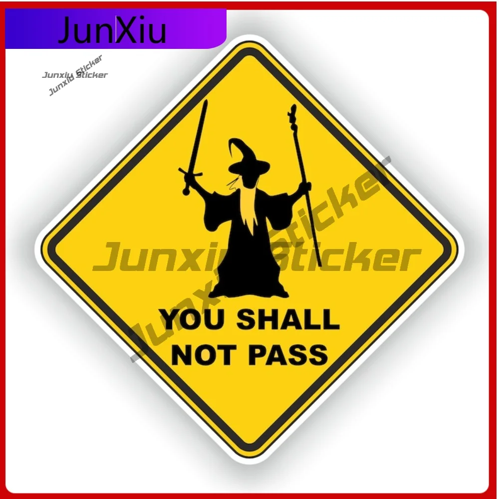 

Funny You Shall Not Pass Yellow Square Warning Sticker Vinyl Decals Graphic Custom Vinyl Decal Stickers For Car Personalized Pvc