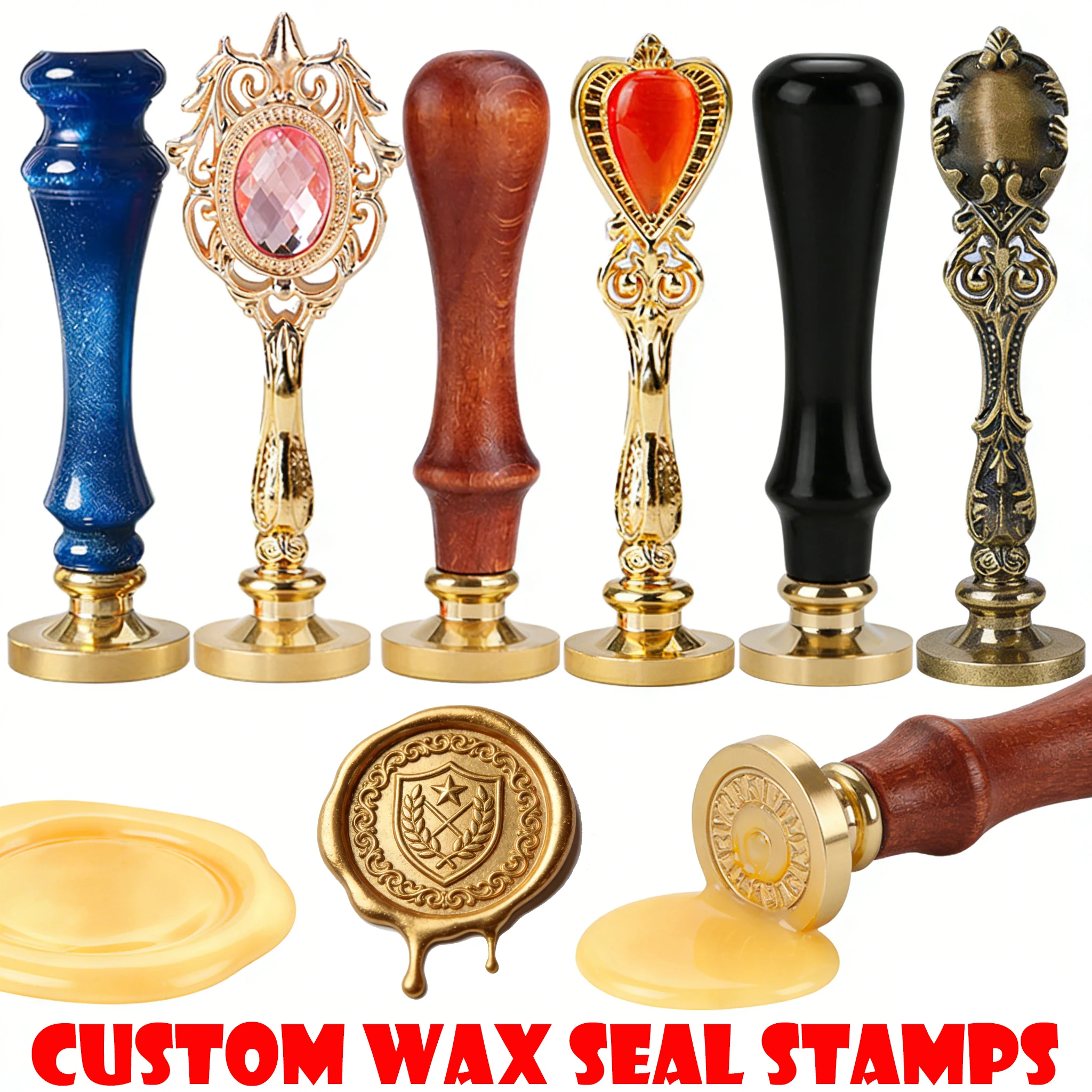 DIY Benutzerdefinierter Messing-Wachssiegel-Stempel Logo-Design Personalisierter Siegelwachs-Stempel für DIY Hochzeitseinladungen Umschlag-Deko Karten