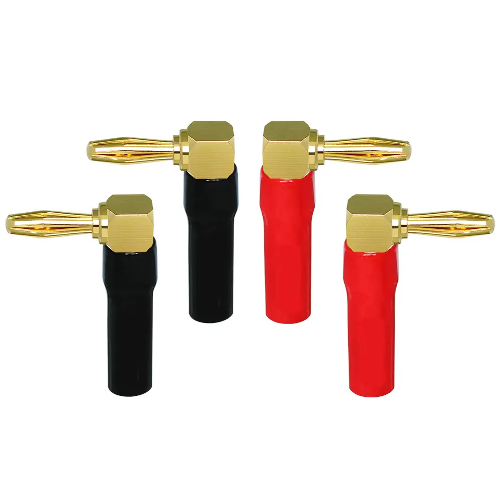 Musical Sound 4MM Gold Plated Banana Speaker PIN Plug Connectors Adapter for Amplifier Audio Cable Banana Plugs for Speaker Wire