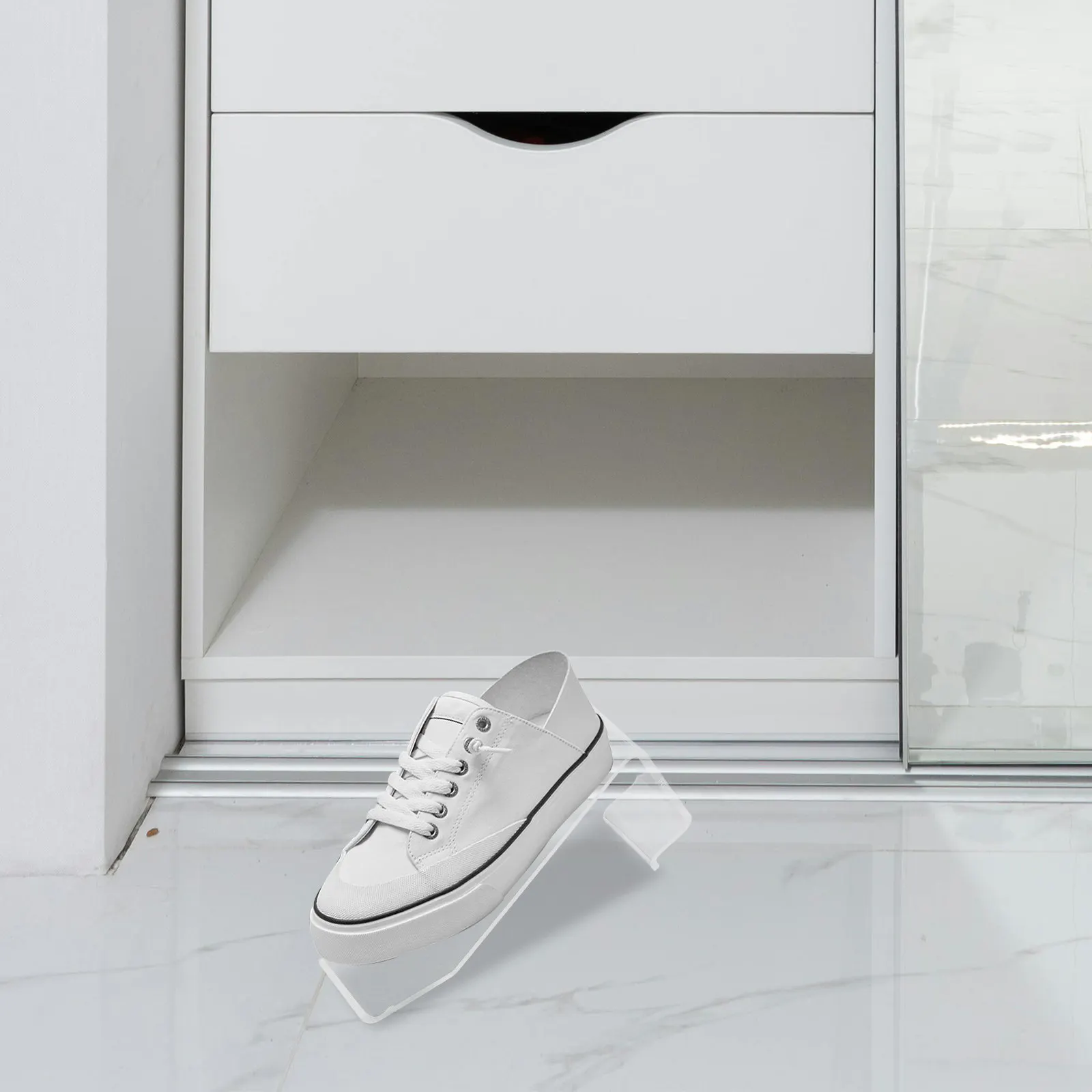 2Pcs Clear Acrylic Shoe Display Holders Compact Shoe Racks for High Heels Sneakers Sandals Storage Acrylic Display Rack