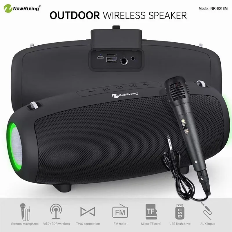 Высокая мощность caixa de som bluetooth большой мощный цветной сабвуфер беспроводной портативный mp3 плеер караоке домашняя система музыкальная шкатулка fm-радио