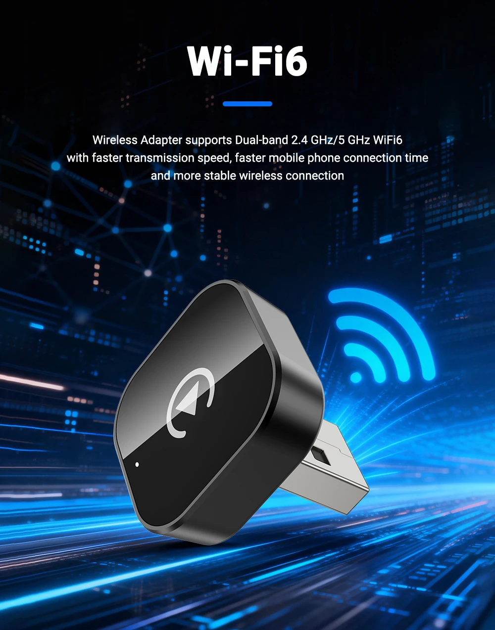 XUDA 2026 NEU Kabelgebunden zu Kabellos CarPlay&Android Auto 2-in-1 Mini-Adapter 5GHz WiFi5 für 99% Original Kabelgebundene CarPlay/Auto-Fahrzeuge – Detail 6