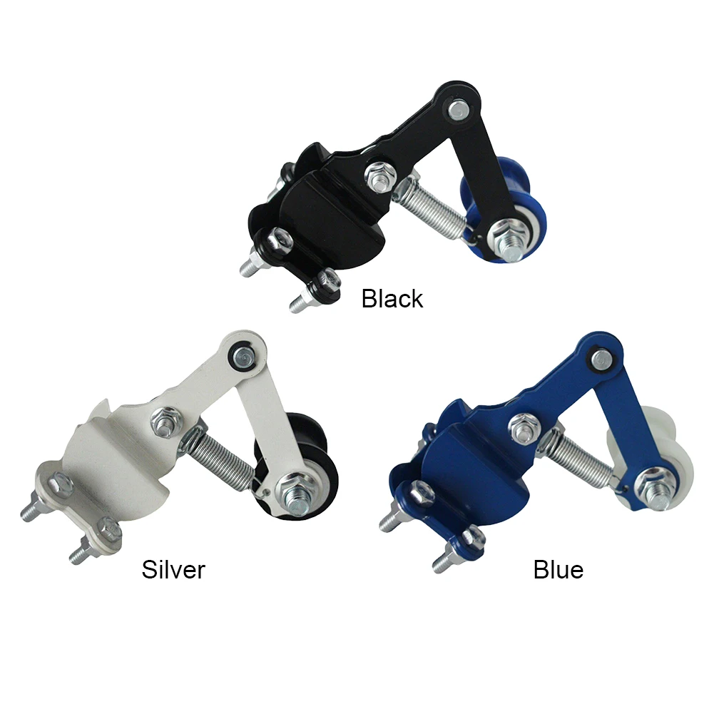 Motorcycle Chain Adjuster with Guide Wheels Pulley Chain Tensioner Iron Motorbike Chain Tensioner for 50cc-500cc ATV Motocross