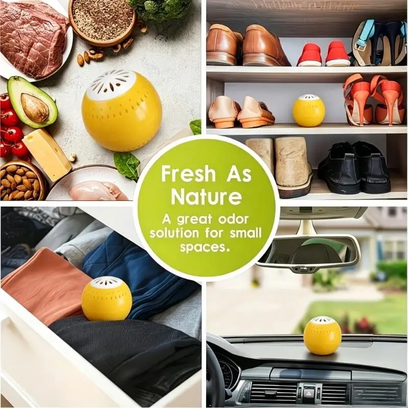 3/6/9 Pcs Refrigerator Deodorant, Fridge Odor Removal Balls With Active Carbon, Kitchen Tool Household Cleaning Products