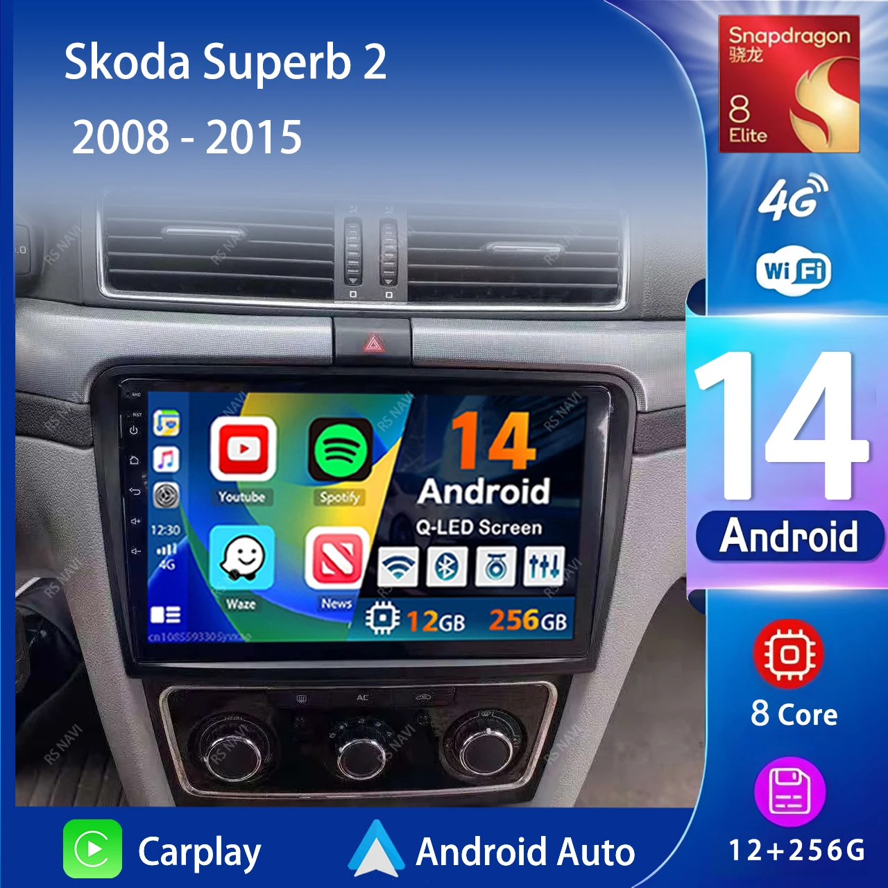 

Android 14 Carplay Auto 2K Screen Car Radio Multimedia Player For Skoda Superb 2 2008 - 2015 Autoradio GPS Stereo 2din Head Unit