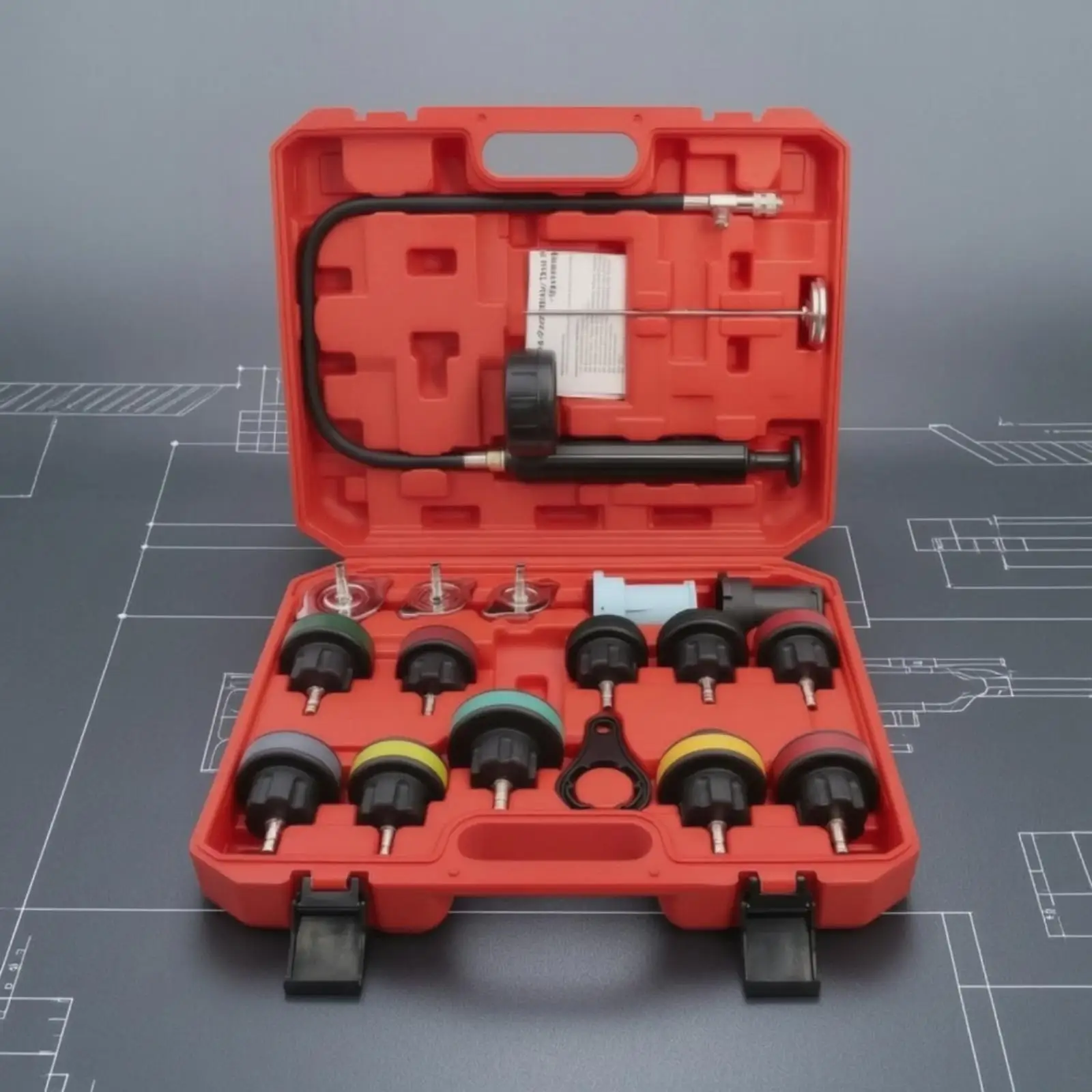 Water Tank Leak Tester Kit Sealing Cooling System Pressure Tester Portable for