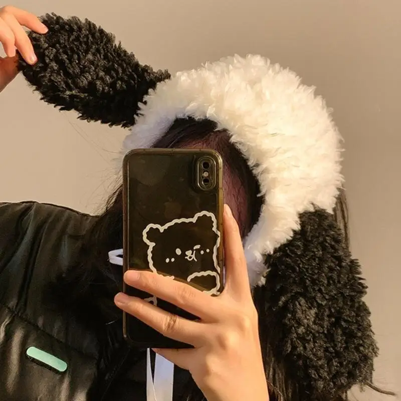 652F أغطية أذن مخملية مقاومة للرياح لتدفئة الأذن للطلاب، أغطية أذن عصرية للمغامرات الشتوية