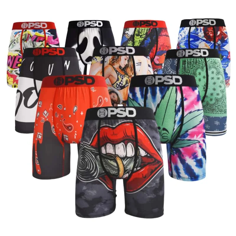 Men Underwear Breathable Sexy Men's Panty Lingerie Underpants Male Plus Size Fashion Shark Print Men Boxer Briefs Trunks