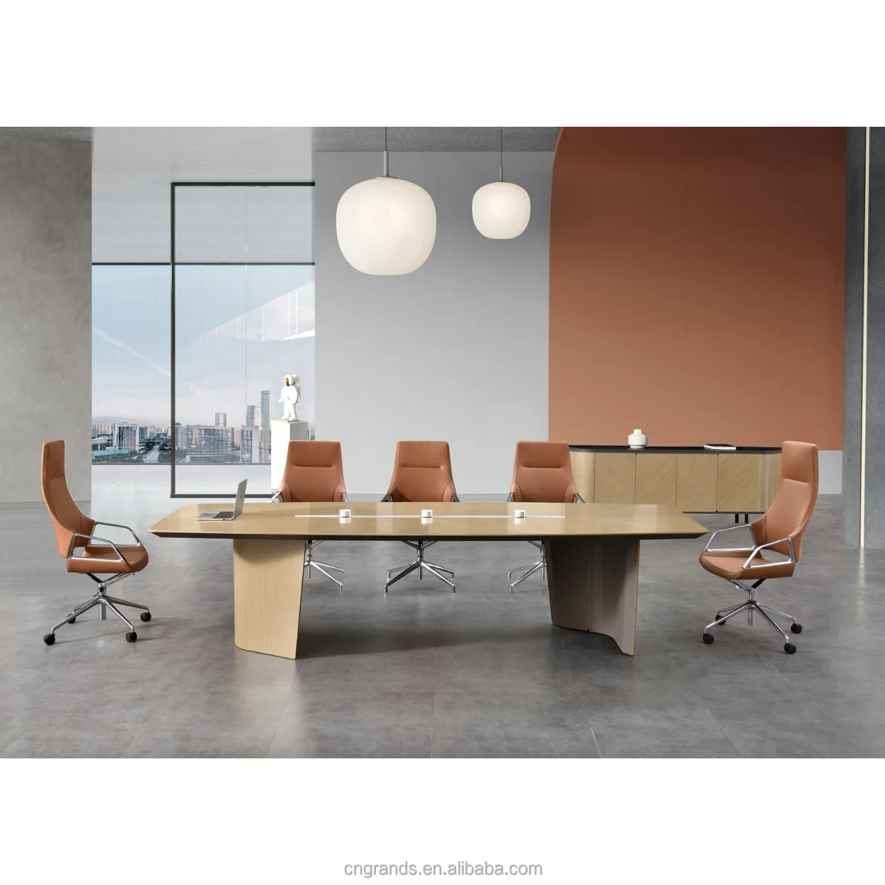 

Customized Modern Veneer Surface Conference Table For Hotel Hospital Office Board Room Durable Luxury Heavy Wood Panel Furniture