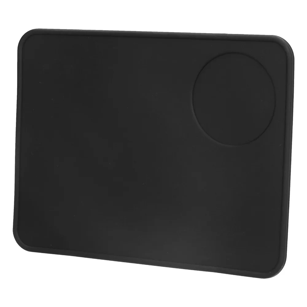 2 Pcs Set Non-Slip Silicone Coffee Tamper Mat Durable Easy Grade Rubber 20x15cm Anti Slip Coffee Mat Black Color