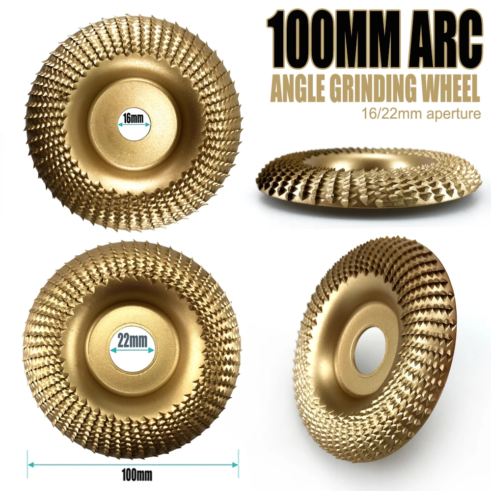 16/22mm Aperture 100mm Arc Angle Grinding Wheel Woods Shaping Grinding Discs Woodworking Sanding Wheel Rotary Abrasives