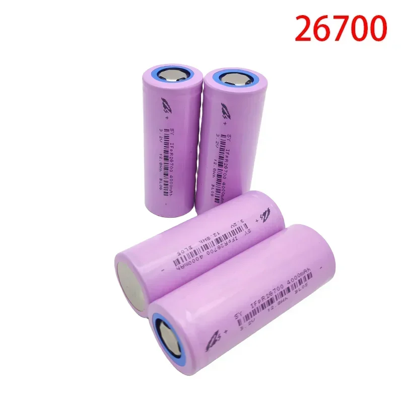 3.2V 4000mAh 26700 LiFePO4 rechargeable battery, DIY, suitable for LED flashlights and lithium-ion battery packs lifepo4 26700