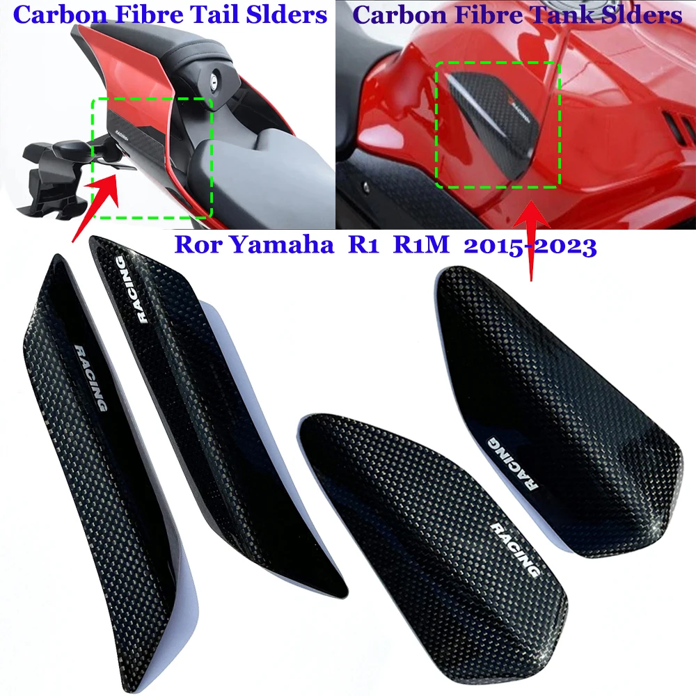 

For Yamaha R1M R1 M R1 2015-2023 Motorcycle Carbon Fibre Tank & Tail Sliders Accessories 100% Carbon Fiber